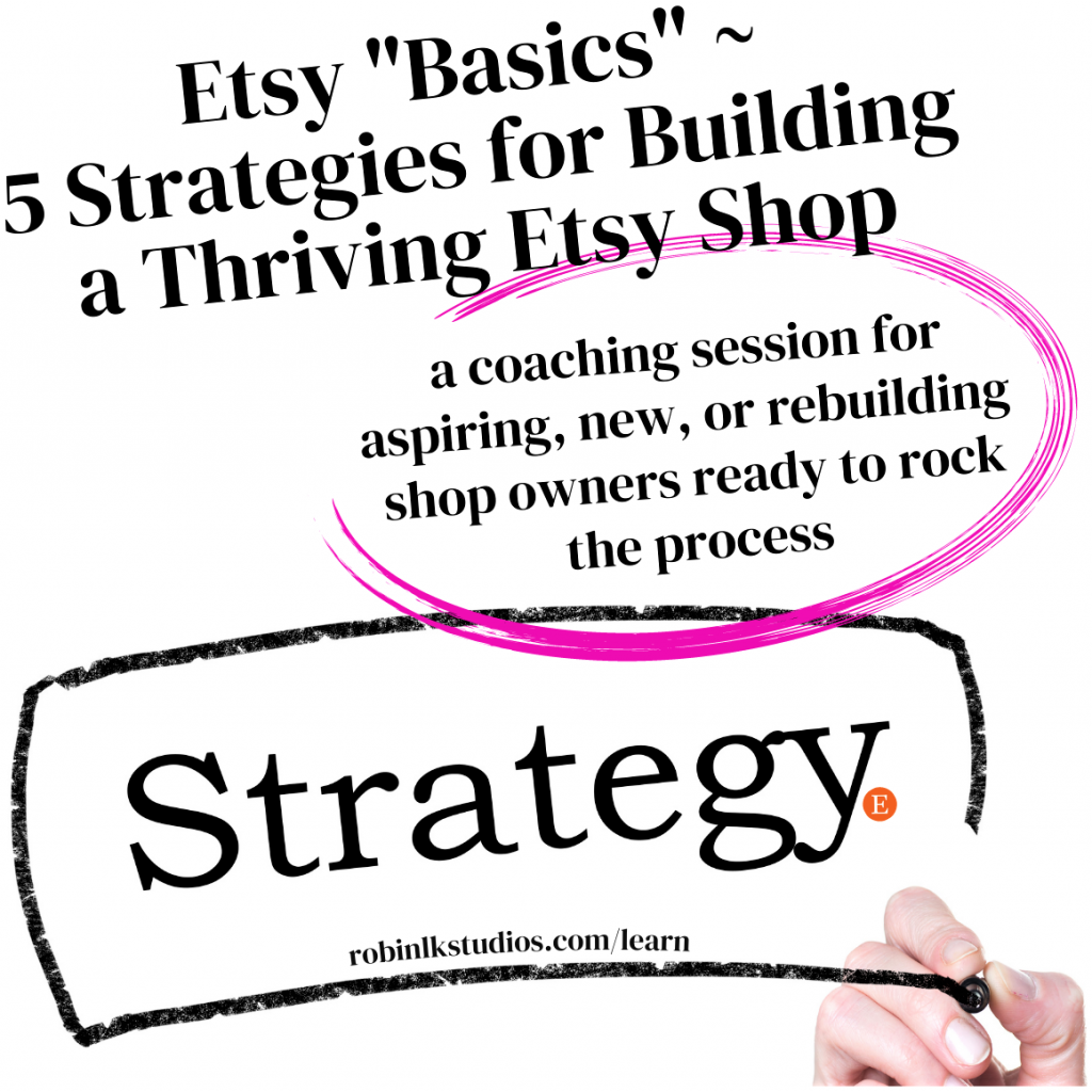 etsy basics shop owners coaching session advertisement