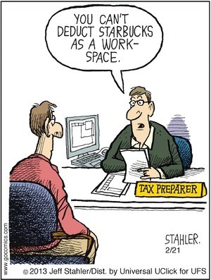 tax preparer and client discussing write-offs