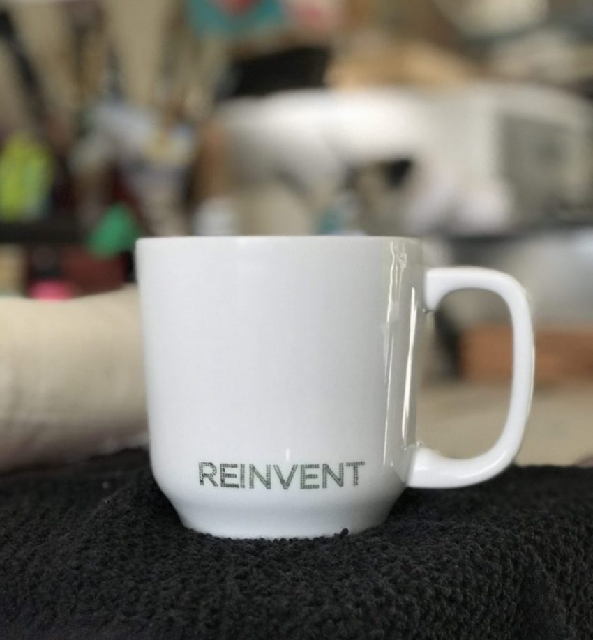 coffee mug with REINVENT
